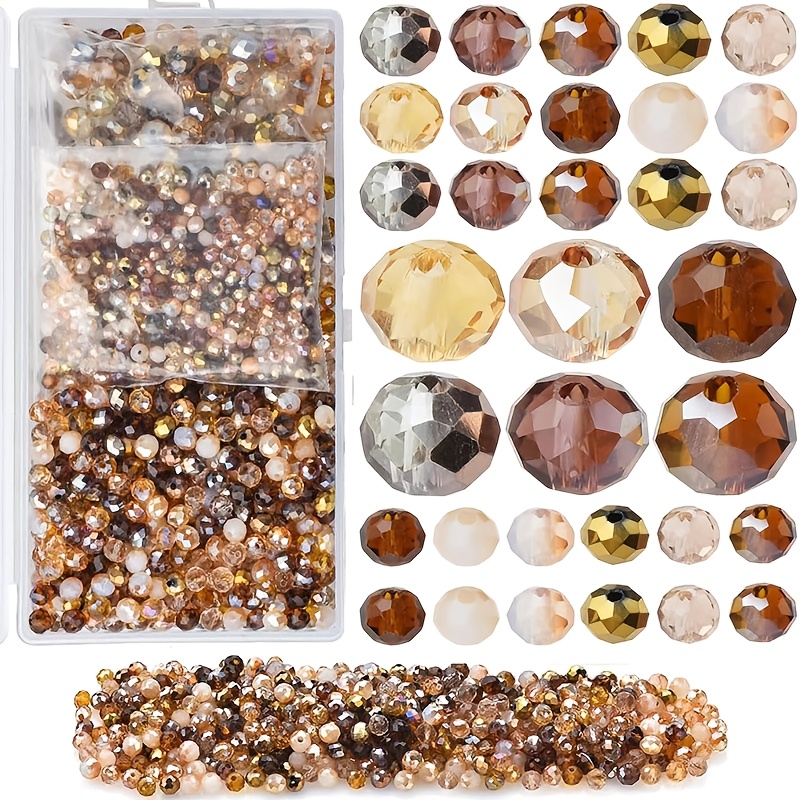 Image of 15g/0.529oz Rondelle Glass Beads Mix Size For Jewelry Making Ab Color Spacer Beads Assorted Jewelry Beads For Bracelets Necklaces Accessories