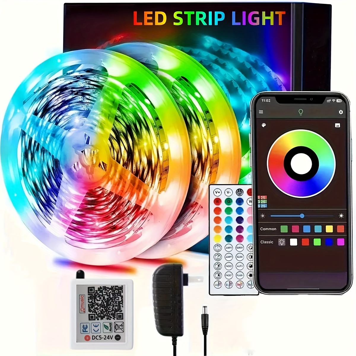 Ideal Led Lights App Smart Usb Magic Artificial Leather Wire - Temu