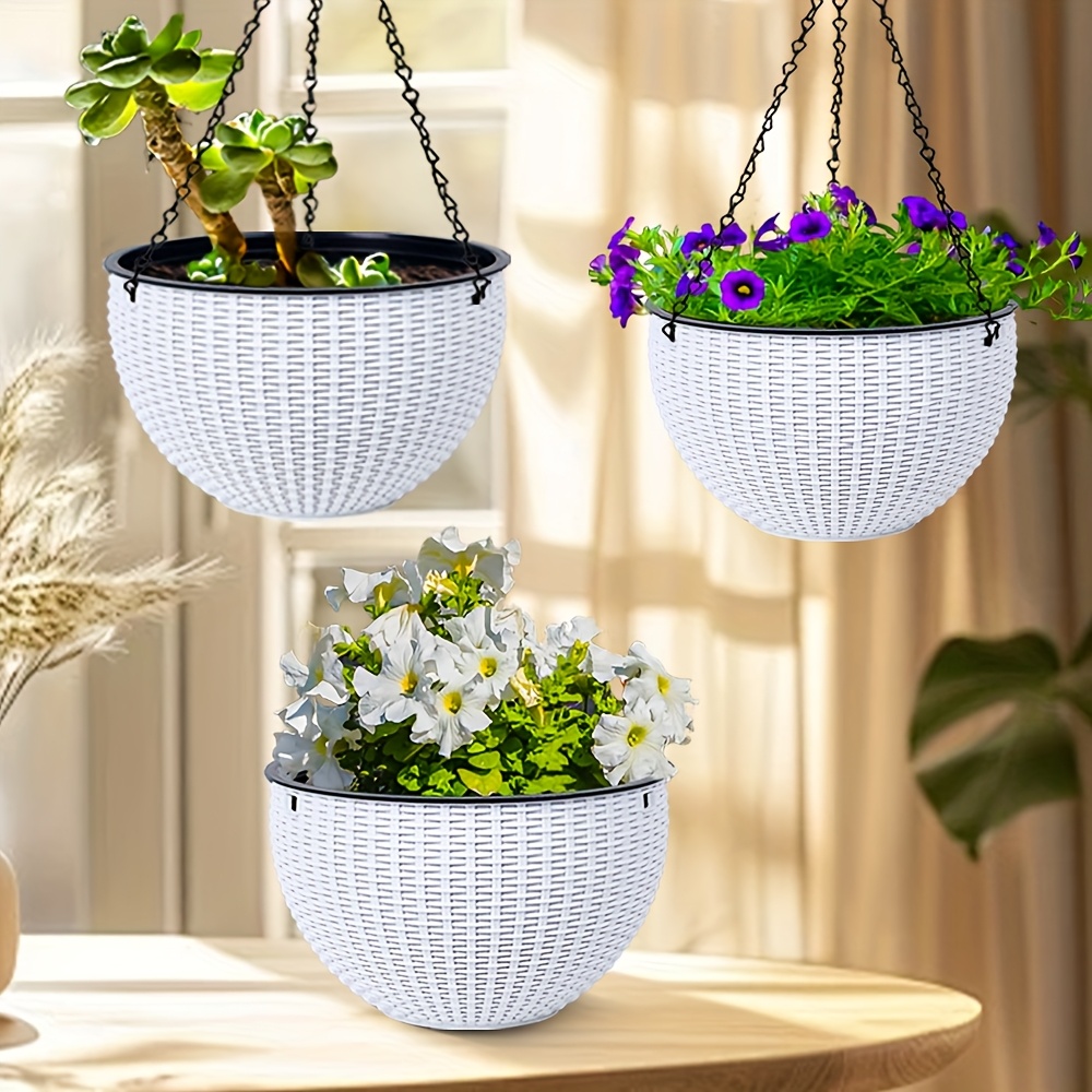 set three hanging pots plants suitable indoor outdoor use - Temu