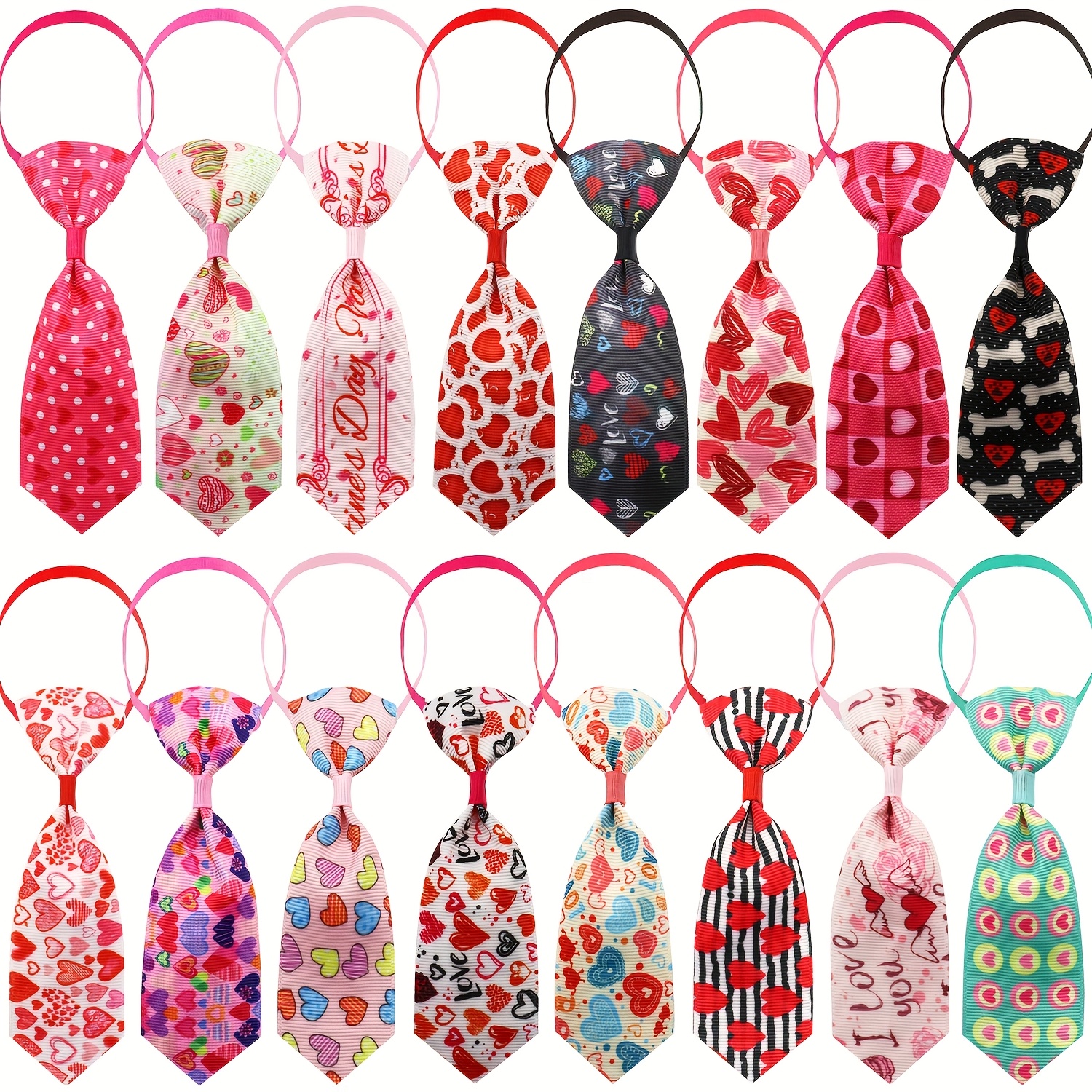 

15pcs Adjustable Polyester Dog Bow Ties - Cute Bowknots For Pets, , Easy To , Pet Accessories For Valentine's Day