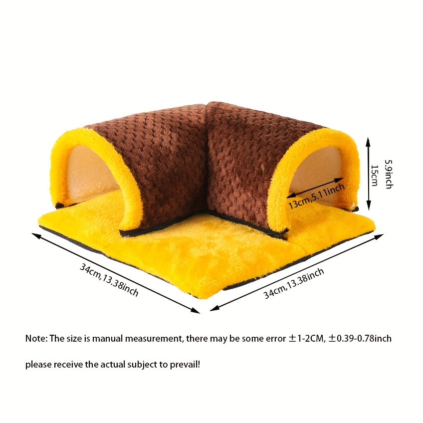 Small Pet Nest Sleeping Pad for Guinea Pigs, Squirrels, Hamsters, Rabbits, Sugar Gliders, and Pineapple Grid Rectangular Tunnel