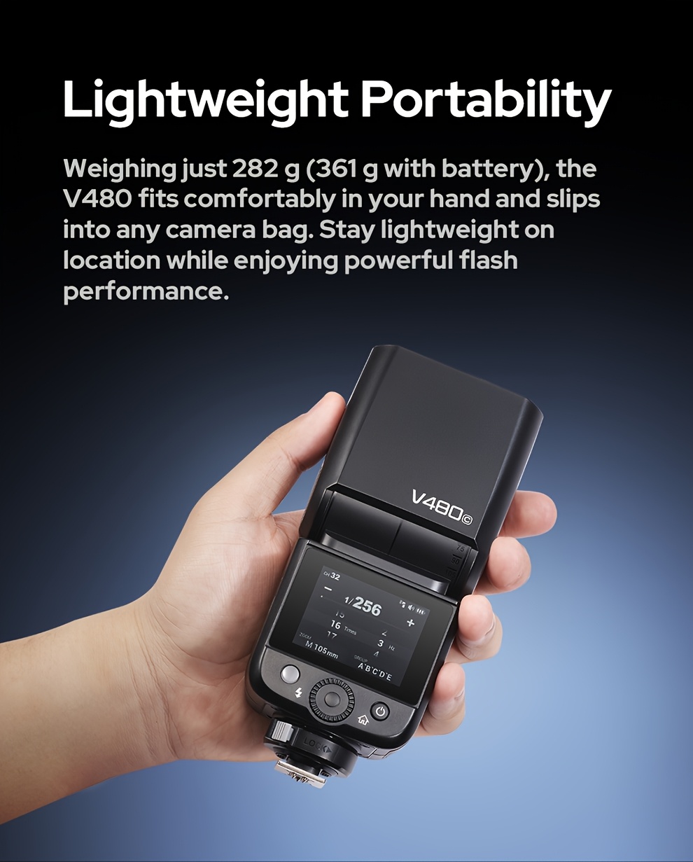   v480 ttl li-ion flash per fotocamera 650 potenza massima wireless   flash compatibile con   nikon sony   Dettagli dell'articolo 6