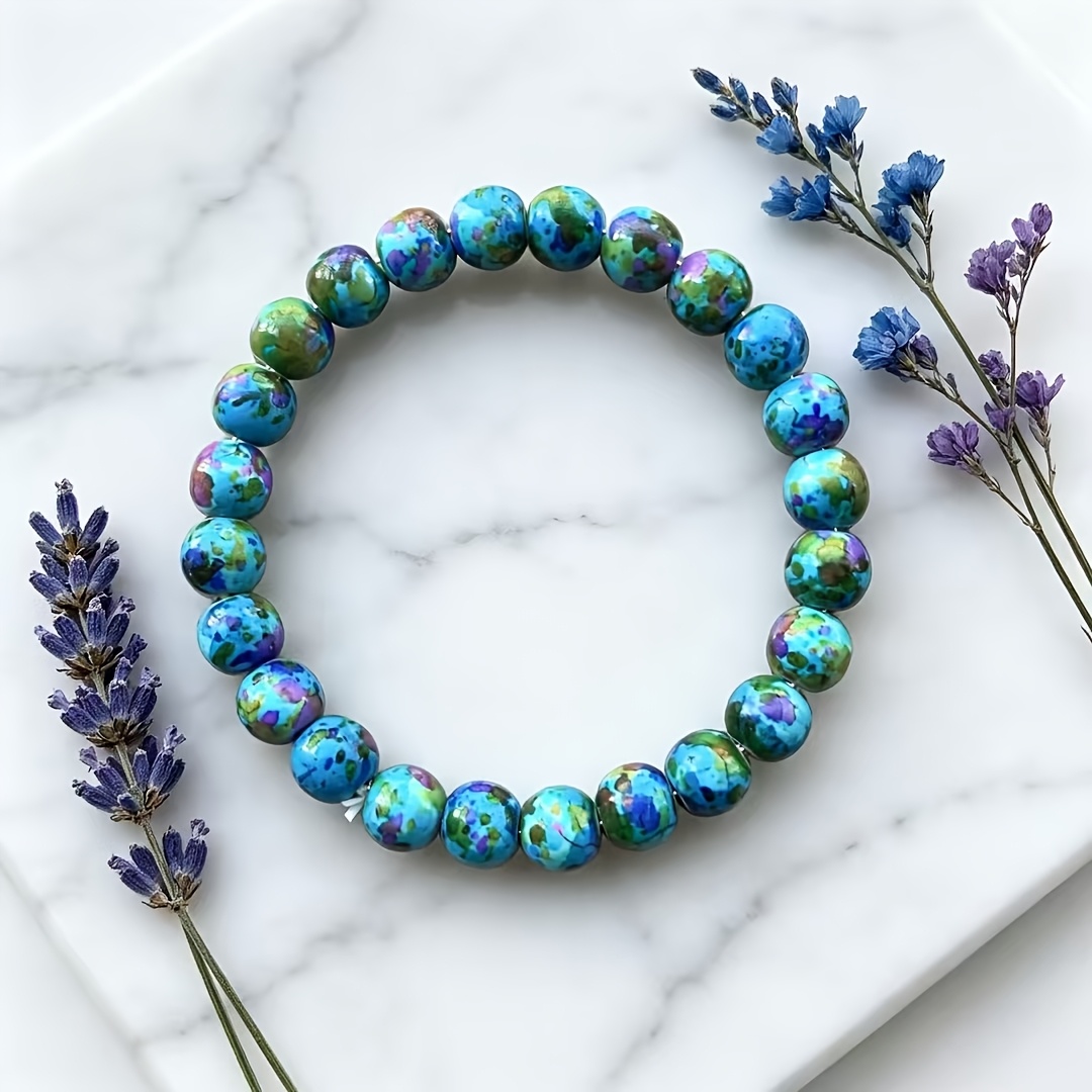 TEMU 1pc Phoenix Bracelet - Elegant Vintage Style, Natural Stone Beads, And , Perfect Daily Accessory And Valentine's Day Gift