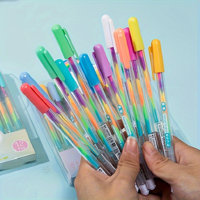 

6pcs Rainbow Gradient Gel Pens Glitter Colors