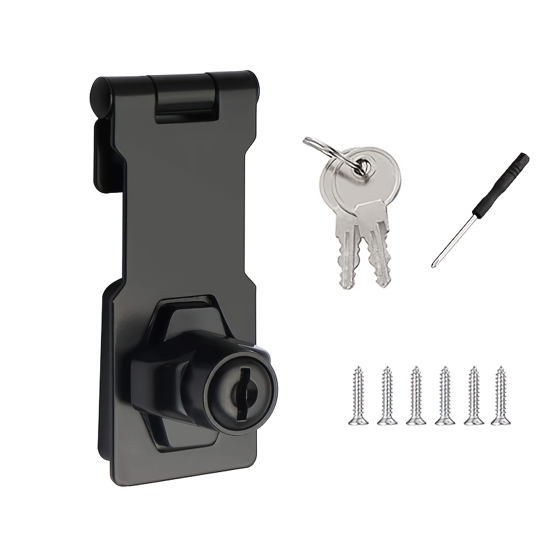 TEMU Suitable For All , Heavy-duty Alloy Furniture Security Door Lock With Key Latch, Safety Latch For Cabinet And Drawer Doors, Door Lock With