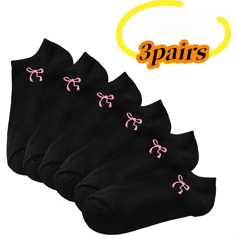 TEMU Lot de 3/6 paires de chaussettes invisibles unisexes - 3 paires/6 paires (6 pièces/12 pièces) Chaussettes pour femme et homme, noires, blanches,