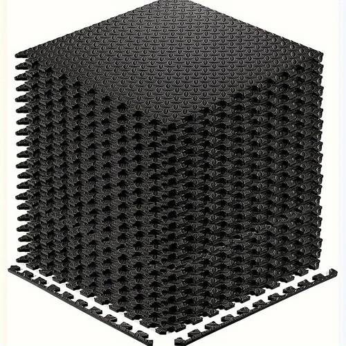 20pcs black eva interlocking fitness mats soft non slip and waterproof ideal for home gym training and shaping