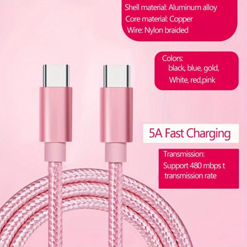 LAIHONEN Câble De Chargeur USB C Vers USB C 60 W Lot De 3 - Temu France