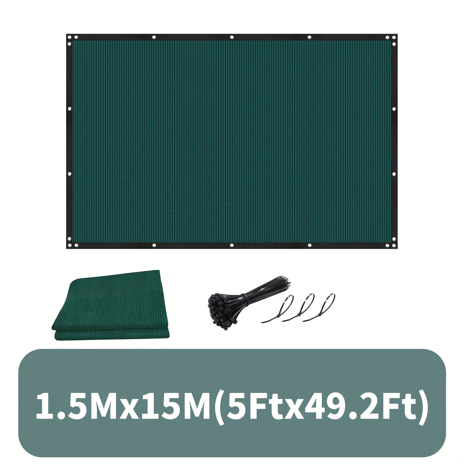 E-shop Sichtschutz, 152,4 cm robustes grünes -Schattennetz, mit Bändern für Wände, Gärten, Terrassen, Hinterhöfe und Balkone