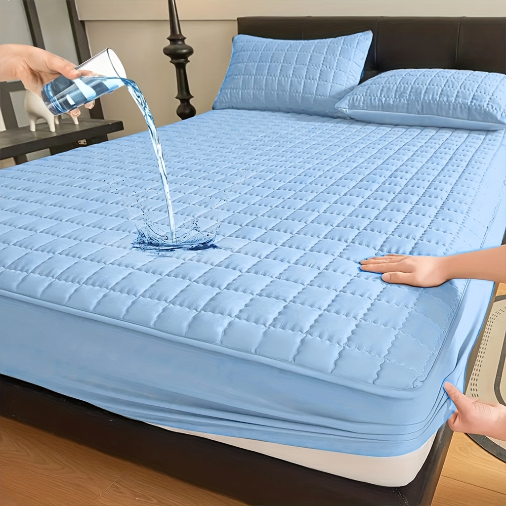 1pc Quilted Mattress Protective Cover - Soft & Waterproof Mattress Protector, Fitted Sheet-Compatible Bedding Cover for Bedroom/Guest Room, 7 Colors Available(Excluding Pillowcase)