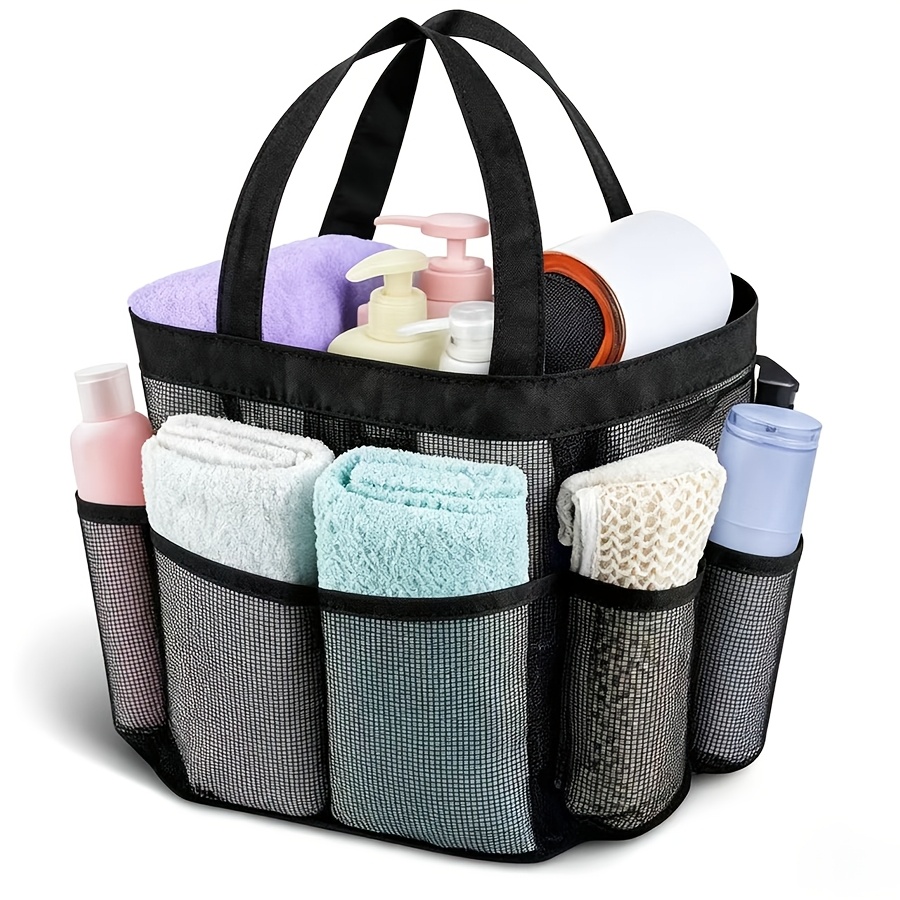 Image of Shower Accessory Net Mesh Toiletry Bag Summer Bathroom Bathing Bag Beach Swimming Bag, Shower Caddies