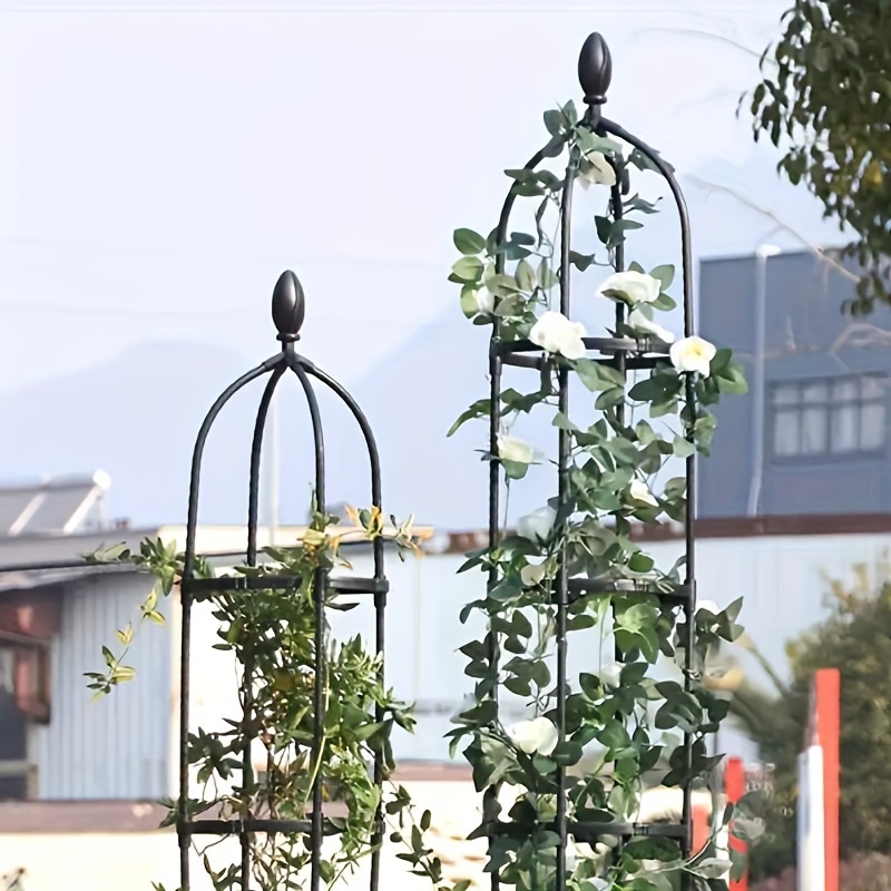 

1pc European-style Iron Garden Trellis - Versatile Indoor/outdoor Climbing Plant Support, Round Flower Stand For Lawn Care & Gardening