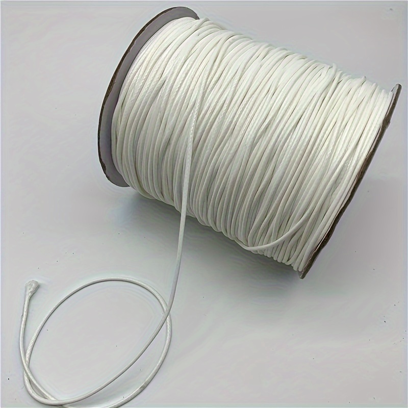 

White Waxed Cord, 0.5mm-2mm Thickness, Leather Inelastic Thread String Strap For Jewelry Making, Necklace Rope Craft Supplies