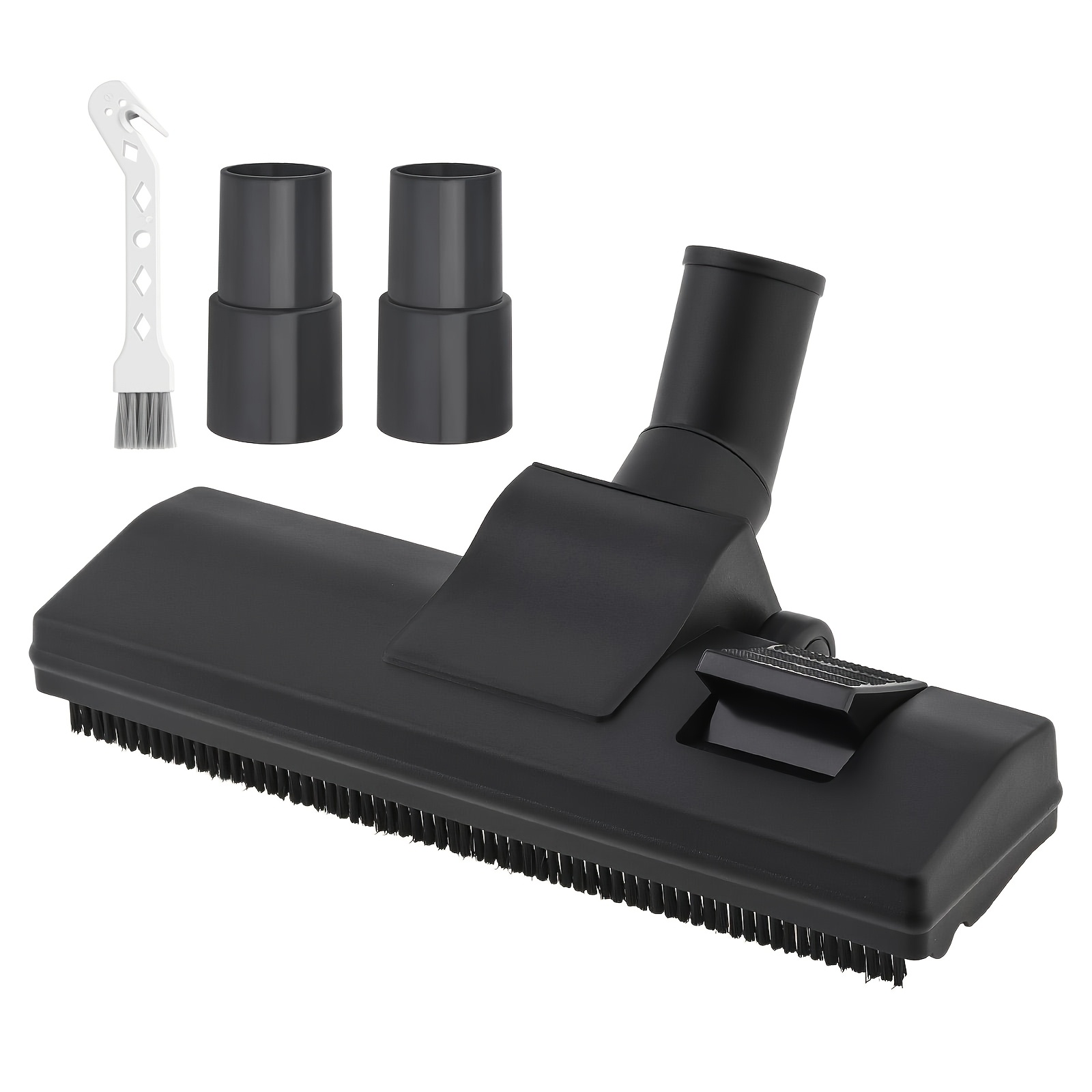 TEMU 32mm Vacuum Cleaner Carpet Floor Nozzle Brush Attachments Head With 2pcs 1-1/4 Inch To 1-3/8 Inch Adapter And Cleaning Brush, Universal