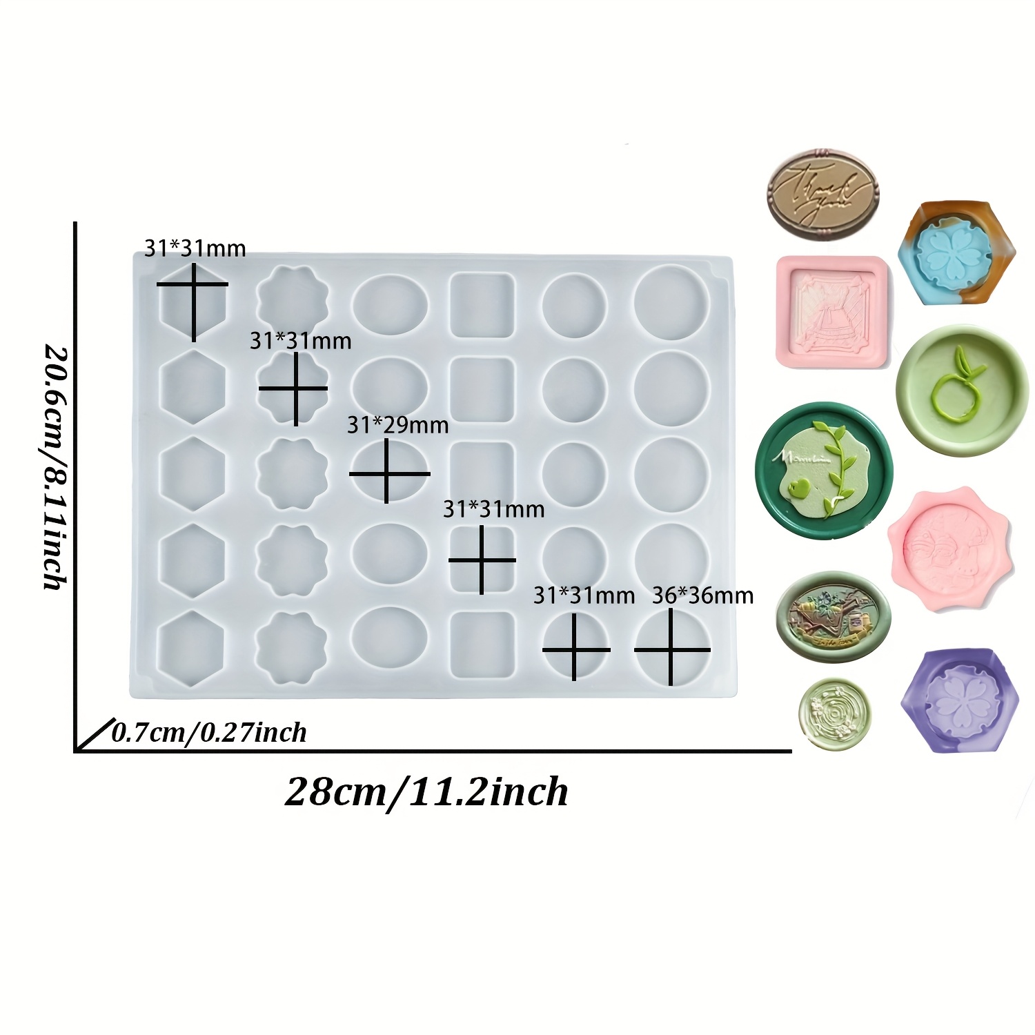 TEMU 30- Silicone Wax Seal Mat For Wax Seal Stamp, Wax Seal Mold, Wax Seal Kit, Wax Seal Mold For Diy Craft Adhesive Wax Seal Stickers