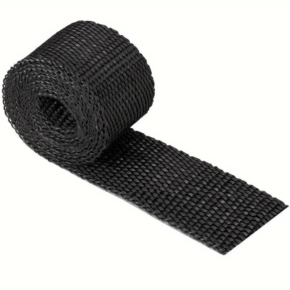 TEMU 5cm X 1.5m 2 X 5ft 900-1200 Degree Temperature Fiberglass Exhaust Tape Thermal Insulation Roll Resistant Pipe Tape
