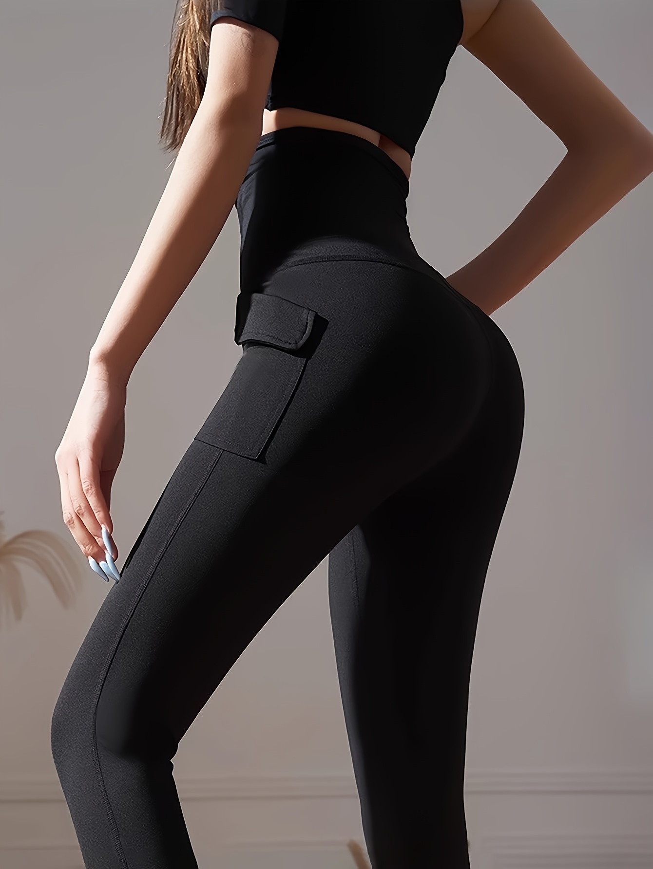 Buy Black Leggings for Women Non See Through-High Waisted Workout