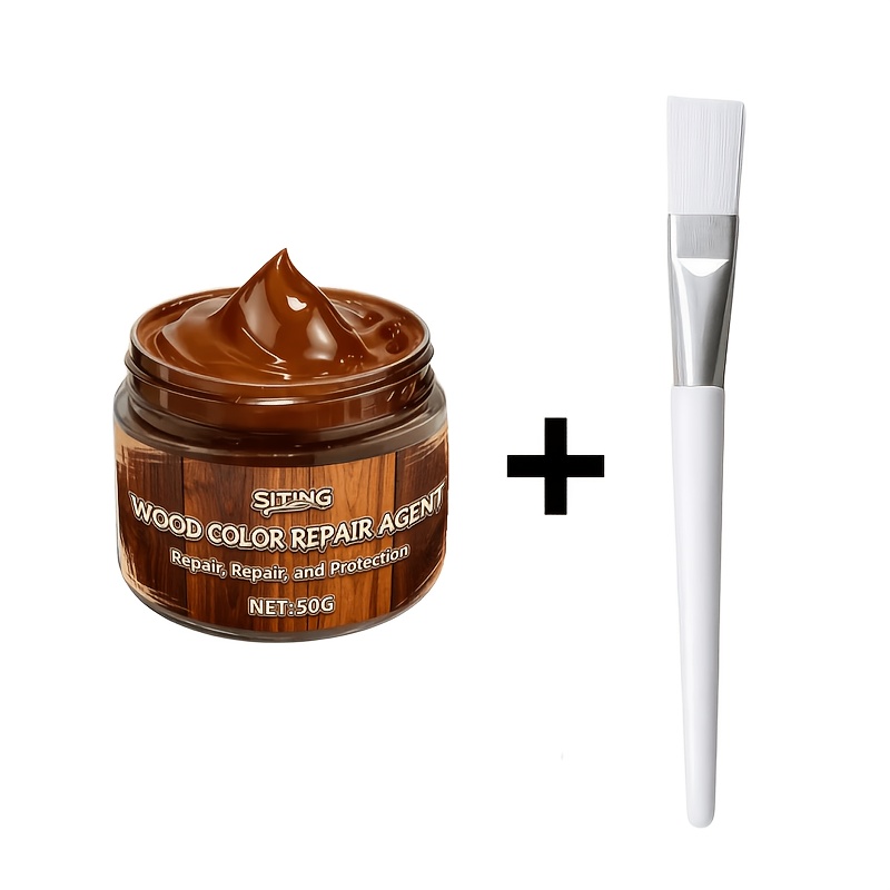 TEMU Pâte de réparation pour peinture sur bois 50G - Correction de couleur instantanée et -rayures pour sols, armoires, meubles, portes, instruments