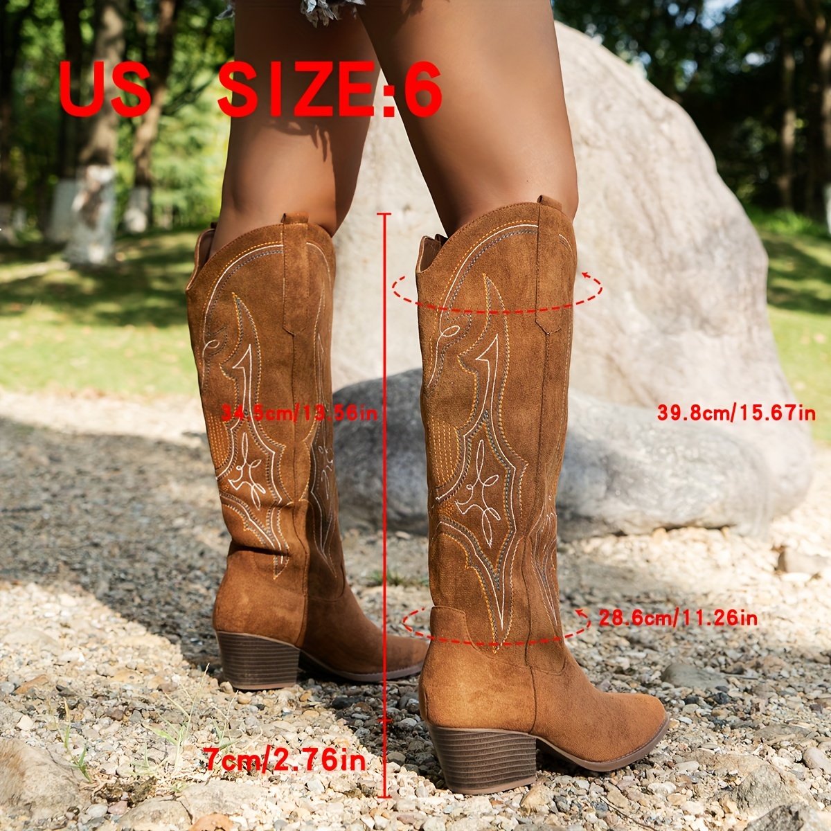 Bottines Cowboy Étiqueté Botte avec Talon - Vestiaire Western