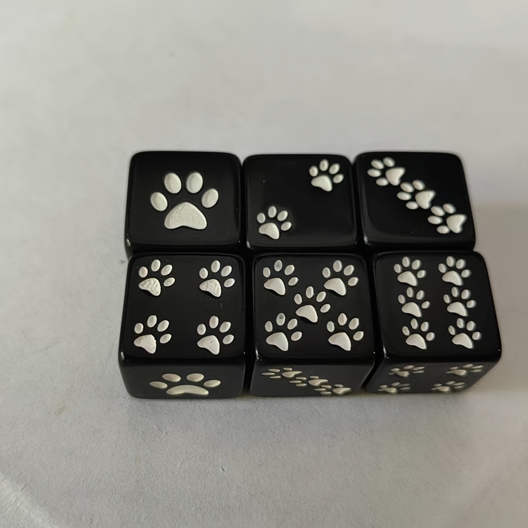 E-shop 6-teiliges/10-teiliges Harz-Bärenpfotenmuster-Würfelset - zum Spielen von Brettspielen und als Party-Geschenk für Weihnachten, Thanksgiving,