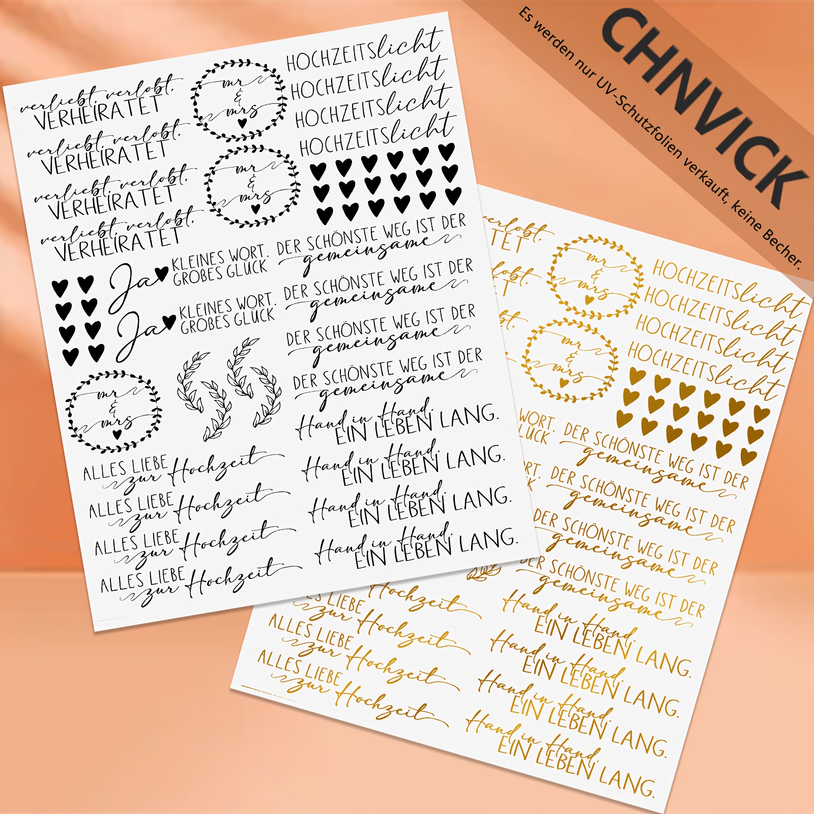 Image of 70pcs Germany Wedding Uv Dtf Transfer For Candles & Mugs, Creative Kerzenaufkleber For Home Decor, Rub-on For Personalized Gifts & Crafting (no Candles Included)