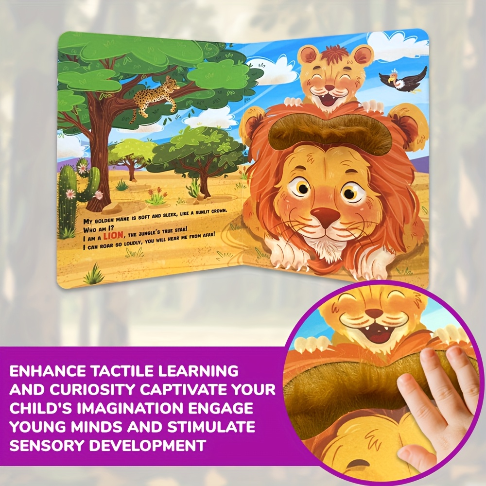 My First Touchy Wild Animals, Interactive Animal Touch Book for Youngsters and Youngsters - Early Learning Puzzle Storybook with Tigers, lions and monkeys Illustrations, Sensory Development, Ideal Gift for Youngsters's Parties and Showers