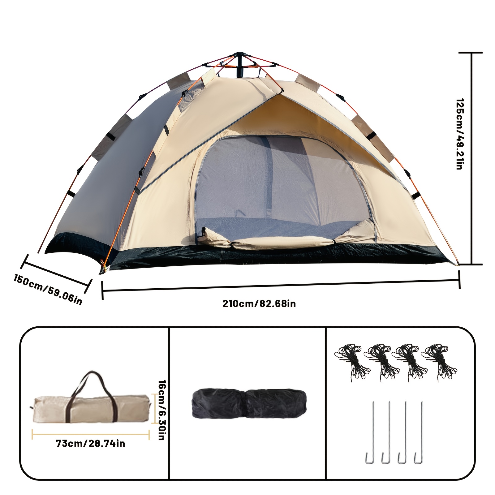 TEMU Camping Tents, Automatic Quick Opening Tents, Simple Family Tents, Portable Automatic Tents For Outdoor Camping, Travel, Backpacks, And Hiking