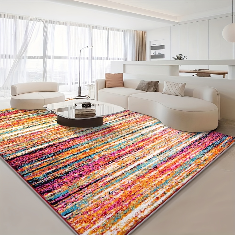 TEMU Tapis en velours lavable version améliorée 2026, convient aux salons, chambres, à manger et bureaux, améliore intérieure, tapis de sol de haute