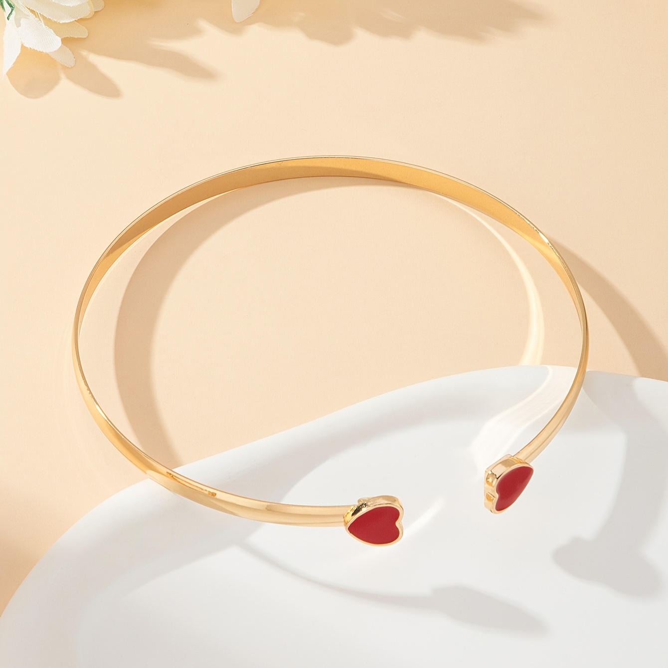 3pcs Metal Heart Bracelet Ring Set for Women
