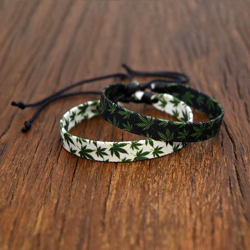Trendy Fabric Printed Hemp Braid Bracelet for Women