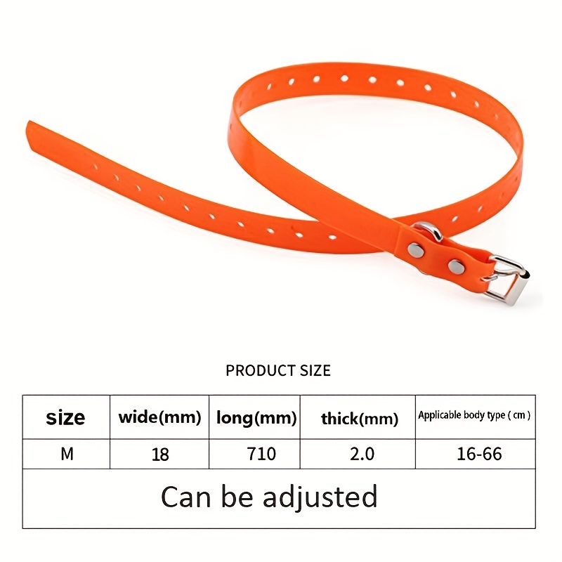 TEMU Adjustable Tpu Dog Collar Strap With Double Loop - 3/4