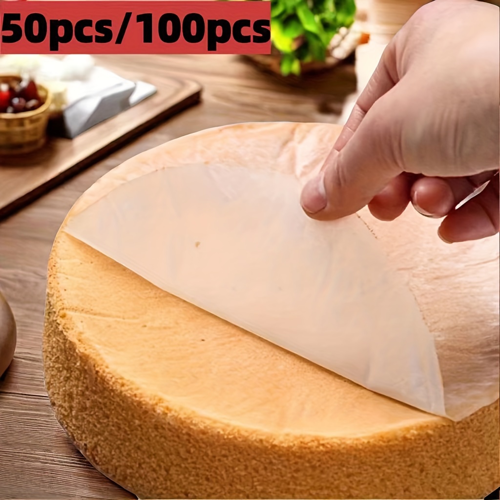 

50pcs/100pcs Non-stick Round Baking Paper - Perfect For Cheesecakes, Chiffon Cakes, Biscuits, Breads, Air Fryers, Dutch Ovens, Cupcake Separates & Pies - Kitchen Supplies