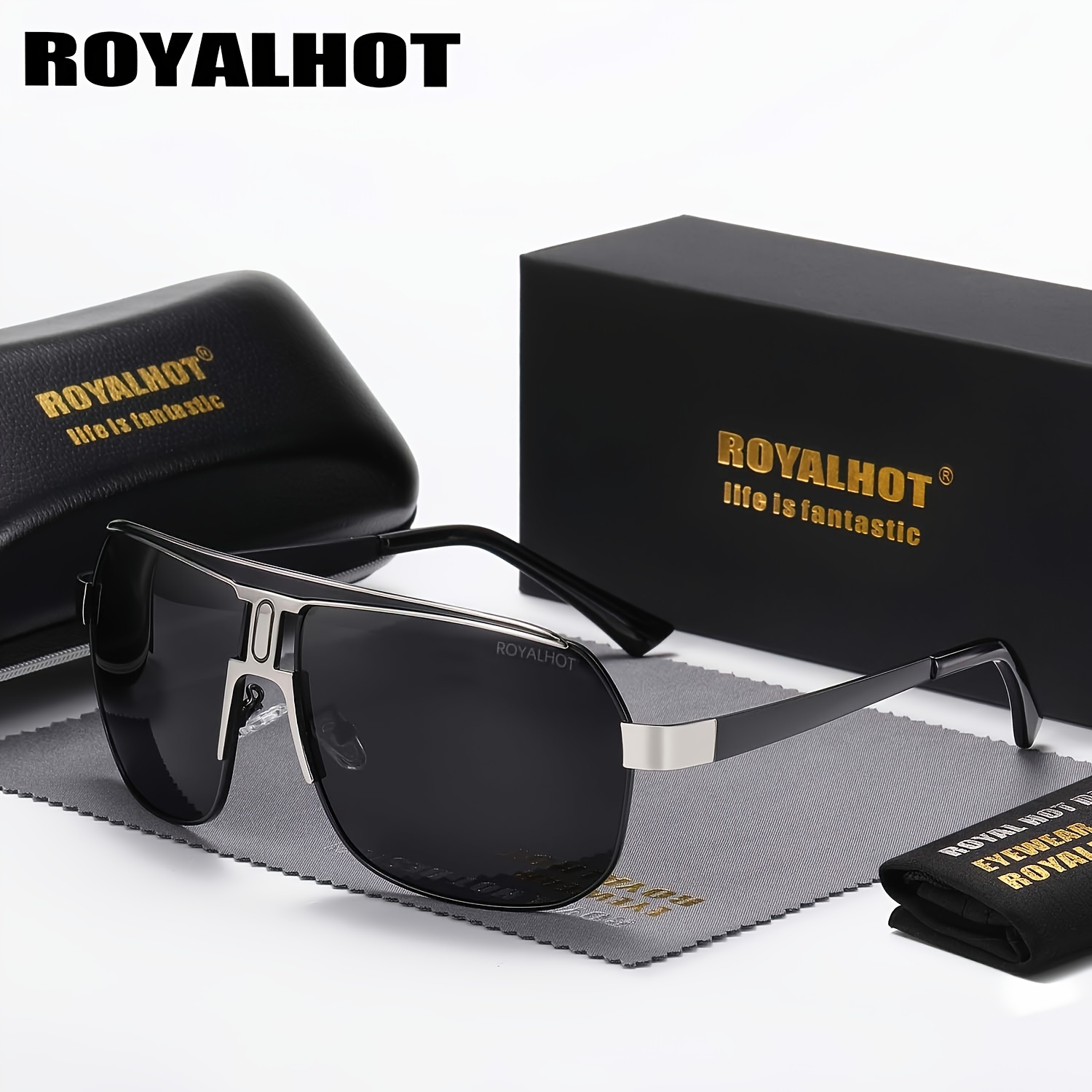 

Royalhot Men Women Polarized Alloy Square Oversized Frame Sunglasses Driving Sun Glasses Shades Oculos Masculino Male 60041, Ideal Choice For Gifts