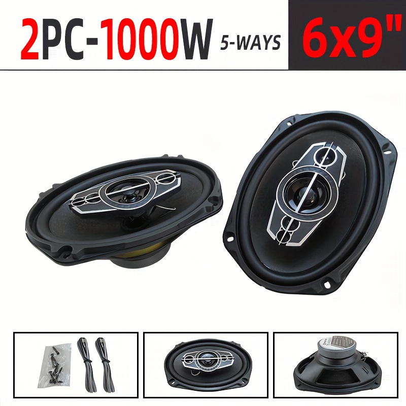 TEMU 2pcs 6x9 Inch Car Hifi Coaxial Speakers, High Resolution Audio, Stereo Audio Output, For Dvd Player, Music Player, Car Door Mount With Mp3