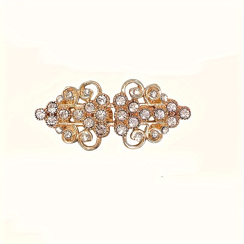 1pc Rhinestone Sweater Vortex Clip Cloak Clip Vintage Cardigan Clip Shawl Collar Button Shirt Clip