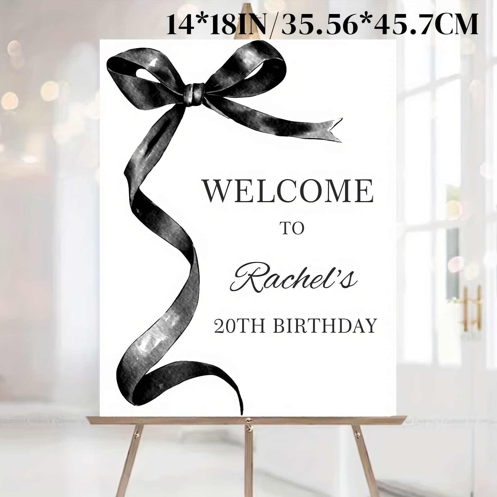 TEMU Custom Text Welcome Signs, Customized Birthday Welcome Board, Personalized Bowtie Welcome Entrance Sign With Name For Garden Yard Home Decor,