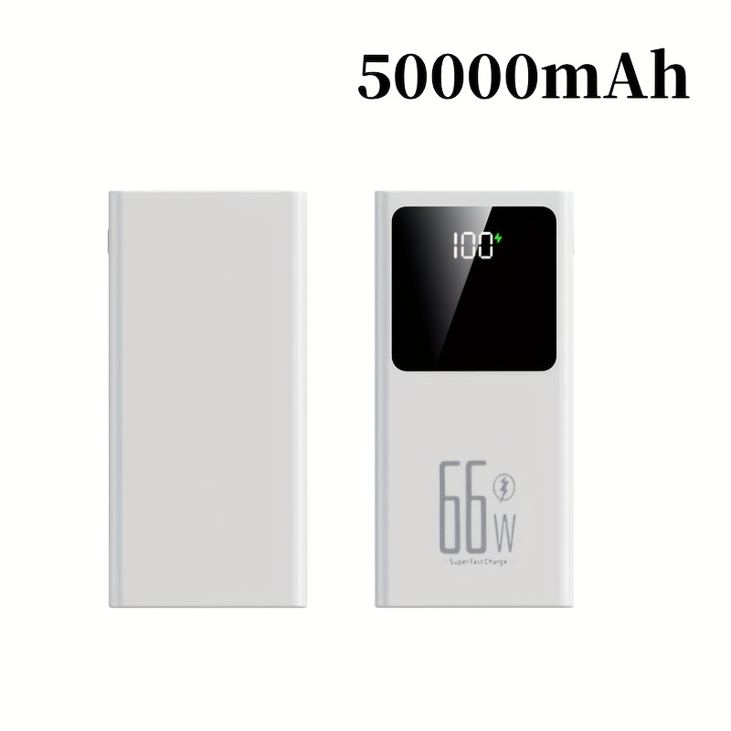 Prenosni polnilnik s kapaciteto 50000 mAh, z 22,5 W dvosmernim hitrim polnjenjem, inteligenten digitalni prikazovalec LED luč za kampiranje na
