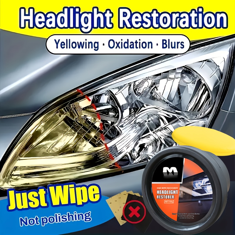 TEMU Yixingjia Car Headlight Cleaning, Restoration, And Repair Liquid For Yellowing Lamp Shells And Polishing Coating, Headlight Scratch Repair Tool Kit