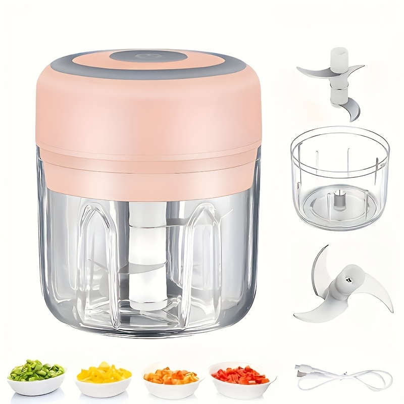 stainless steel electric mini garlic chopper mincer 8 45oz 250ml usb portable meat grinder for nuts vegetables fruits easy to clean cordless kitchen tool father gift Product details 7