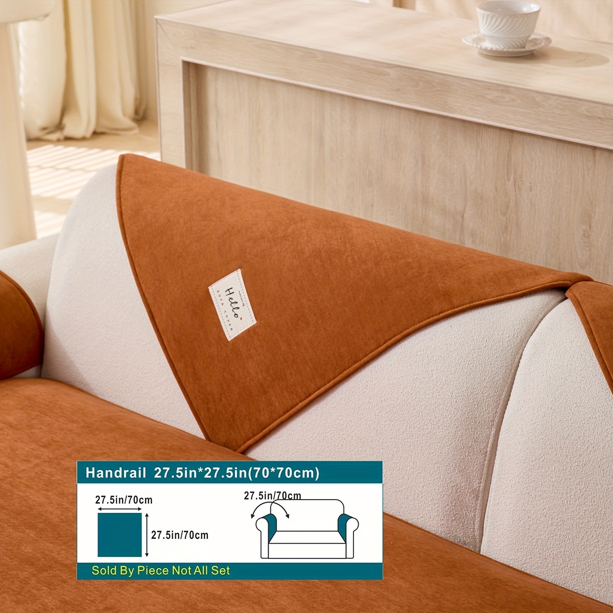 TEMU 1 coussin de canapé haut de gamme, adapté à toutes , housse de canapé antidérapante, style luxueux, version automne et hiver (velours nuage)