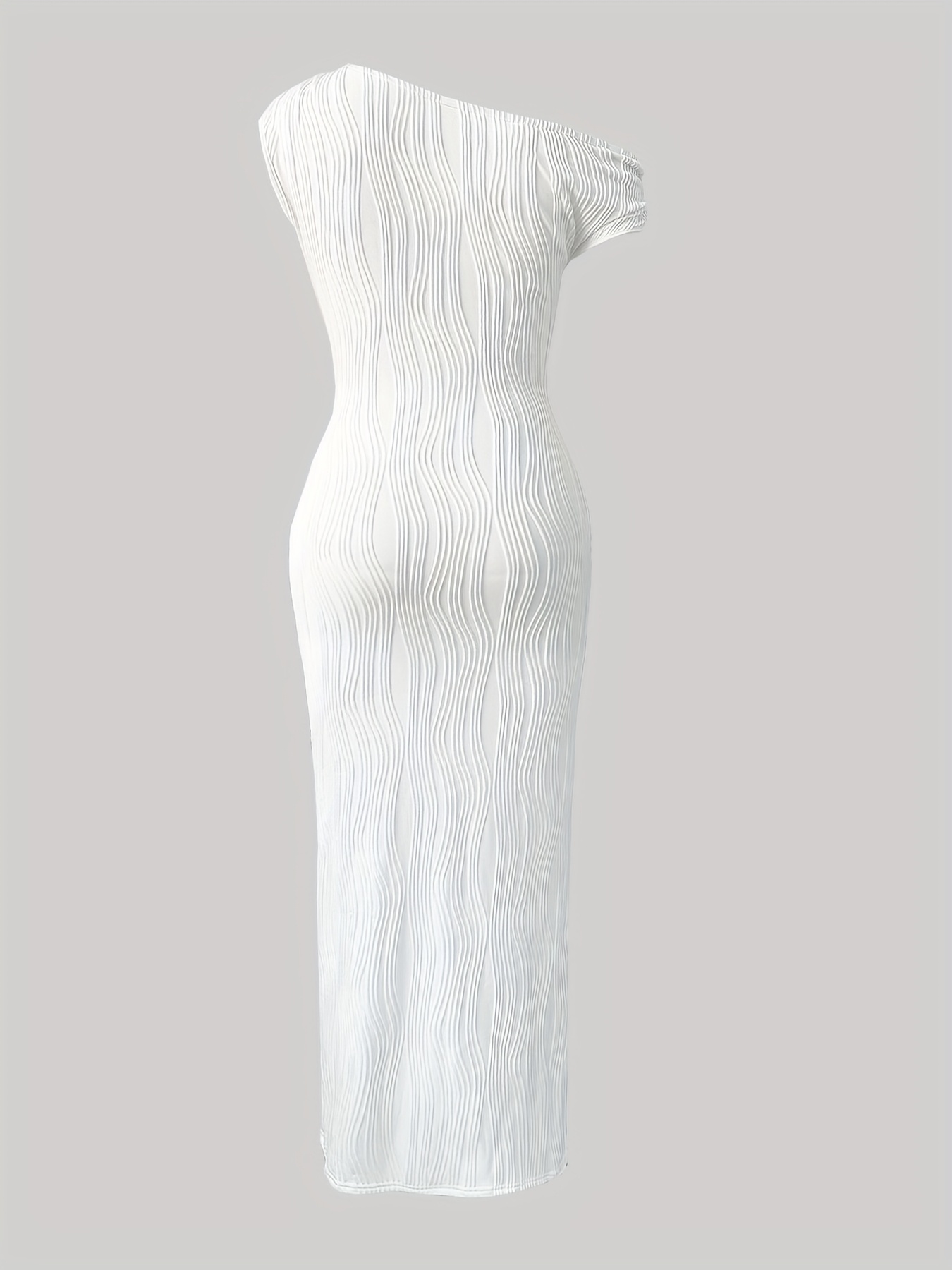 womens elegant single shoulder asymmetric bodycon dress long - Temu