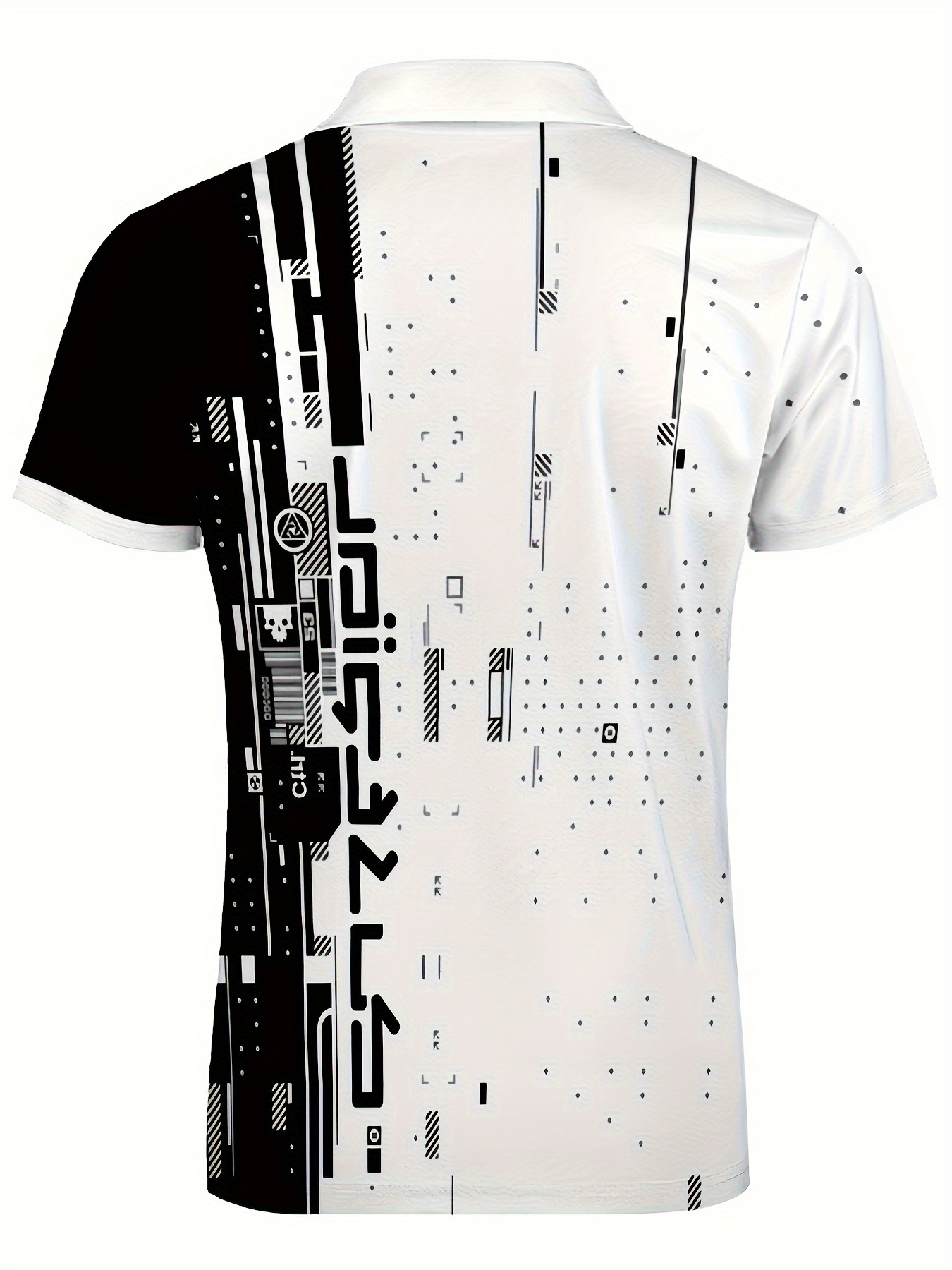 Men'S Plus Size Golf Shirt, Polo Shirt, Short Sleeve, Regular Fit, Fashionable Design, Blended Color, Casual Top with Zipper Detail