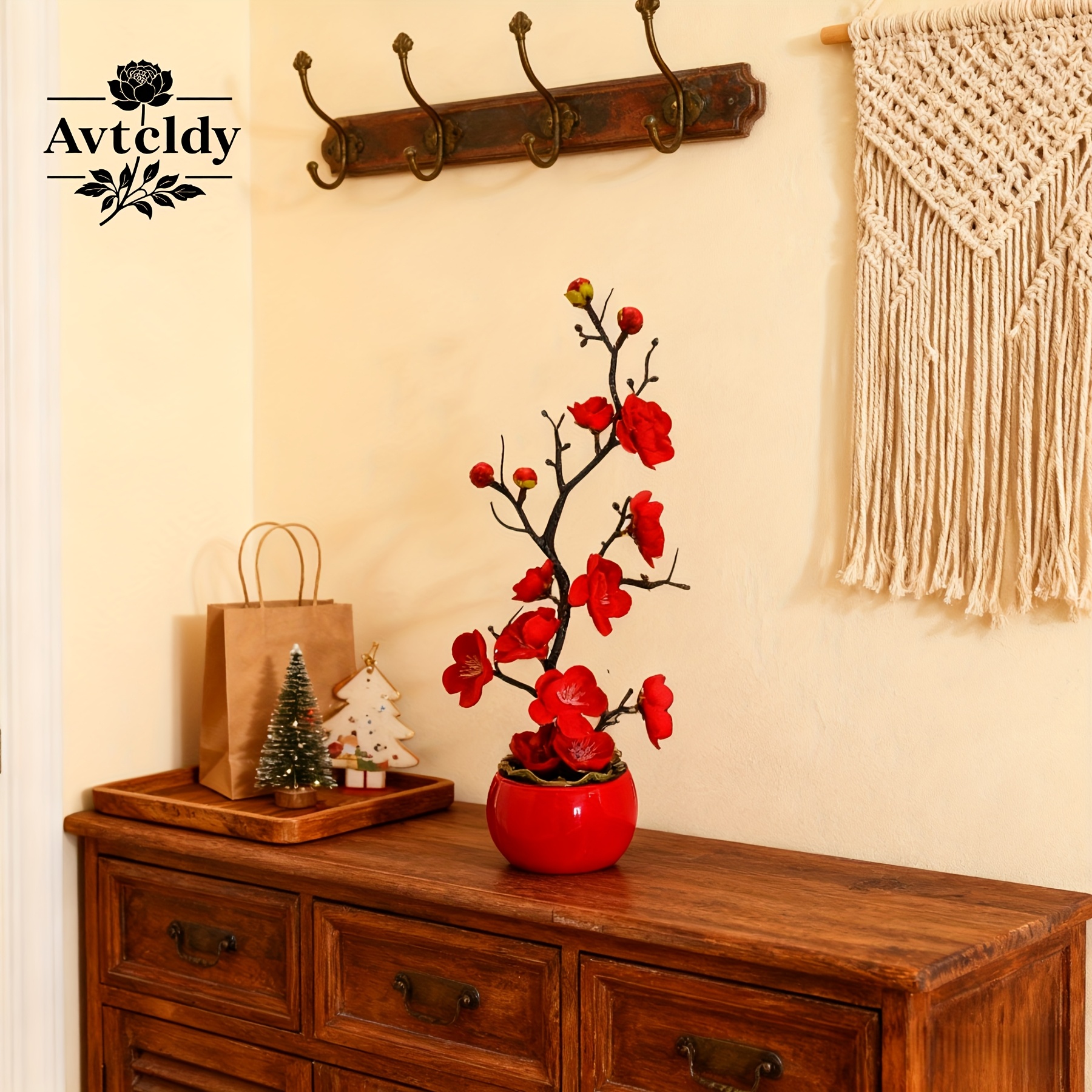 avtcldy 1pc premium artificial     potted plant holiday artificial flower suitable for living room bathroom balcony office dining table and other desktop decorations ideal for valentines day new year wedding mothers details 1