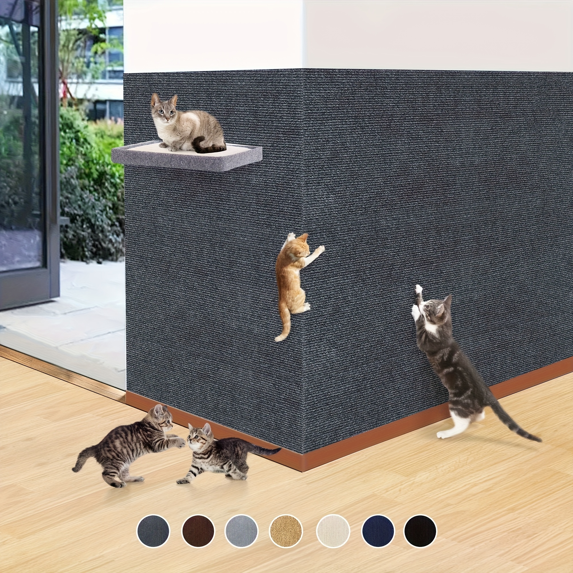 E-shop Katzenkratzmatte Selbstklebende Katzenkratzmatte Vielseitige und langlebige Katzenkratzbrett, interaktive Klettermatte für Haustiere,