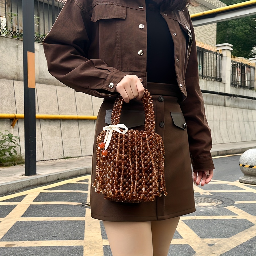 handcrafted beaded womens tote bag tassel charm removable Temu