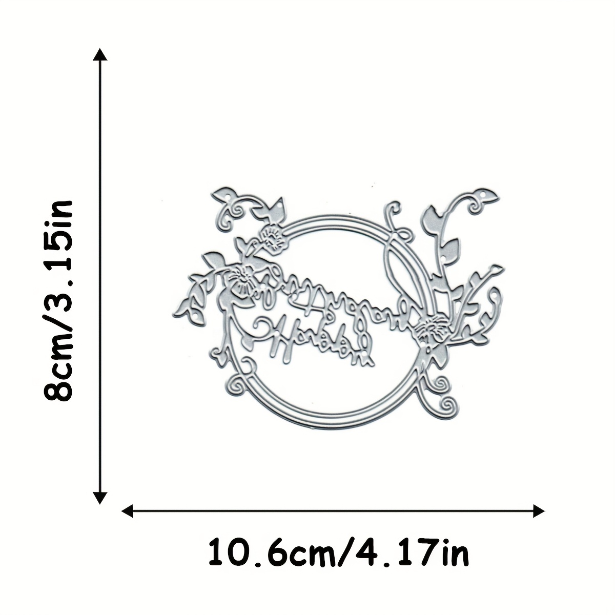 E-shop 1 Stück Elegante "Happy Birthday" Metall-Schablone mit Blumen- und Blattmuster – Ideal für Scrapbooking, Fotorahmen & DIY-Papierbasteln |