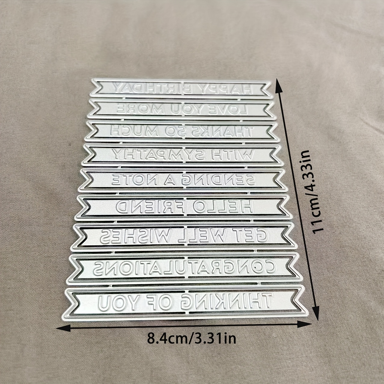 TEMU 1pc Blessing Words Metal Cutting Dies, Scrapbooking Embossing Stencil, Handmade Greeting Card Making Metal Die Cuts, Gift Card Making Tools
