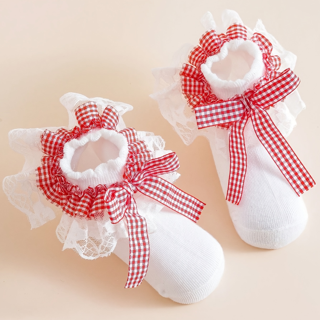 Children's Solid-Color Lace Dance Frilly Princess Socks