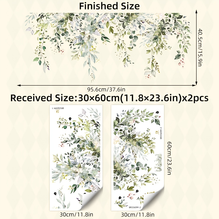 Image of Plant Vine Leaf Self-adhesive Wall Stickers For Living Room, Bedroom, And Dormitory Window Sill Decoration