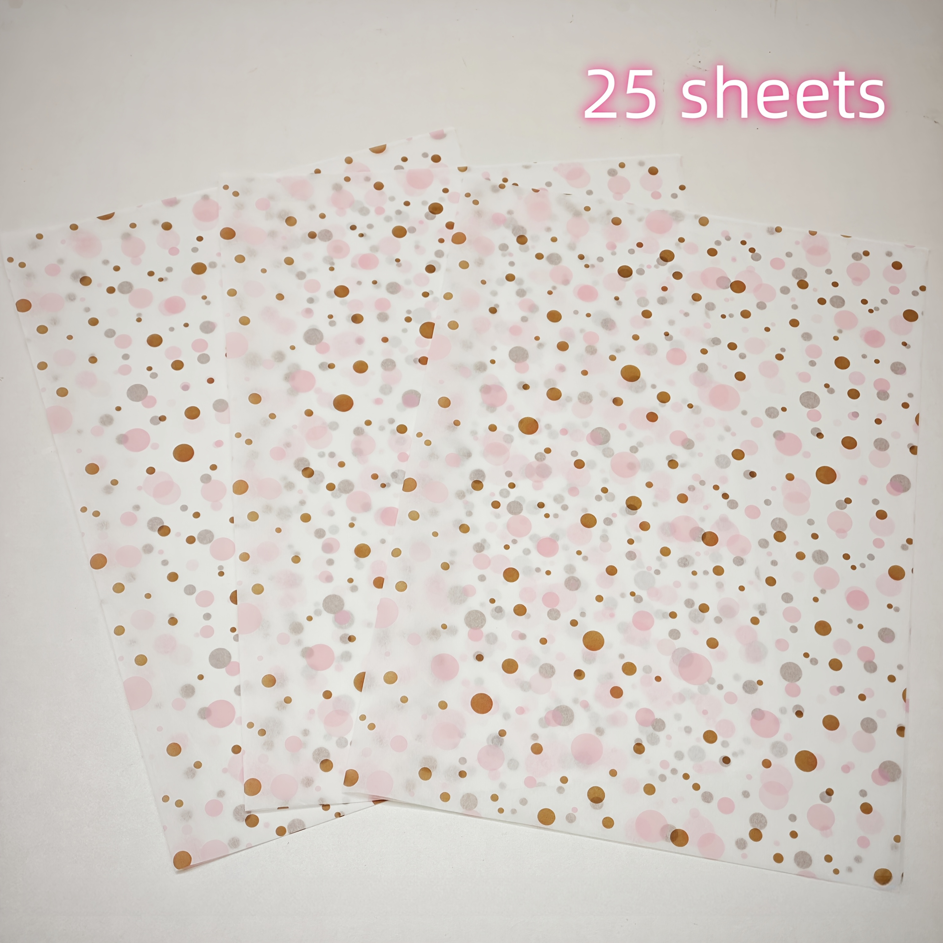 25 Sheets Of Dual-color Polka Dot Thin Paper, 20''x 14'' Gift Wrapping Paper, Suitable For Wedding, Valentine's Day Gifts, Birthday Packaging, Bouquet Wrapping, Party Favors